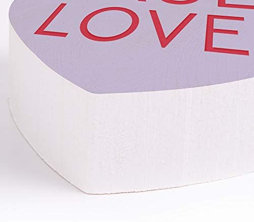 P. Graham Dunn True Love Candy Heart Purple 3,5 x 3,3 Pine Wood Small Shape Sign
