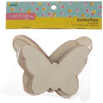 Butterfly Cutout inacabado Peças de artesanato de madeira - 12 contagem - 2 tamanhos