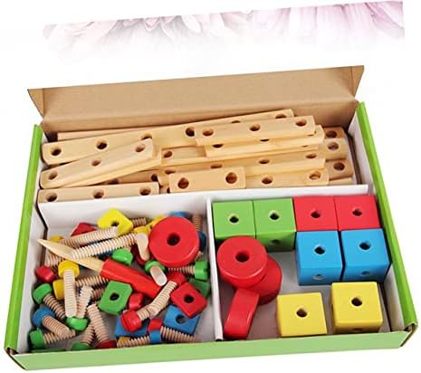 Toyvian 1 Set Kidcraft Playset Blocks de madeira Educacional Toy Educational Wooden Nut Set