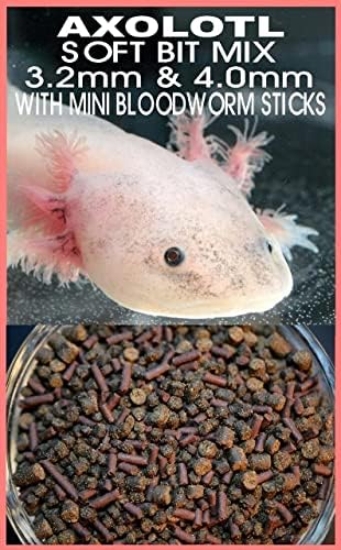 ABF Gourmet Axolotl Alimentos macios Bellet Mix de 3,2 mm e 4,0 mm e mini bengalas de sangue - ABF7 - Calor selado para frescura