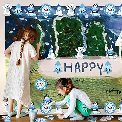 80 PCs Cutouts de inverno Placa de boletim de papel de inverno para decorações em pré -escolares decorações de bulletim de papel pré