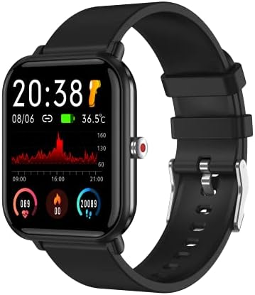 H&P Smart Watch 2022 com monitor de temperatura e freqüência cardíaca, rastreador de fitness com pressão arterial, monitor de oxigênio