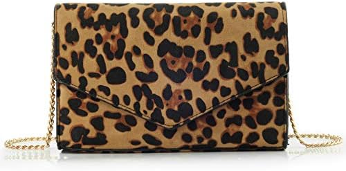 Hoxis Leopard Print Envelope Night Clutch Women Women Chain Saco