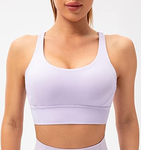 LAVENTO Strappy Sports para mulheres LONGLINE SPOD MEDAIS SUPORTE IGA TREINAMENTO BRA TOP