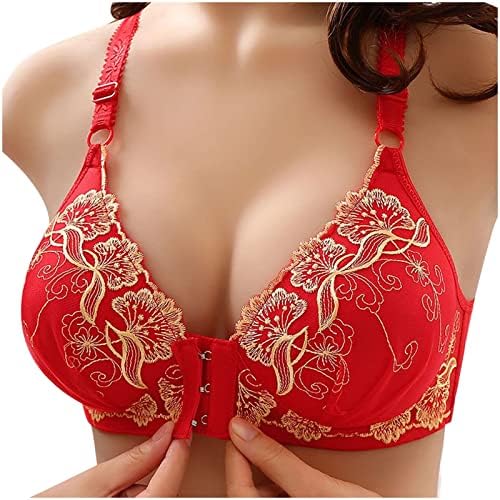 Bras de renda de encerramento frontal para mulheres apoiam sutiã de arame de cobertura completa BRA PLUSTURA BRASS BRALETTY