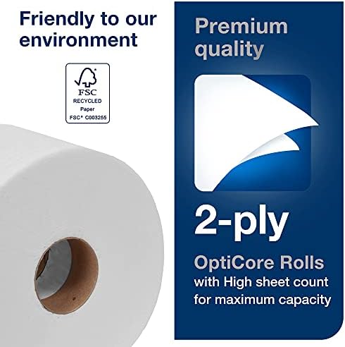 Tork Opticore Mid Size Paper Roll T11 branco, premium, 2 camadas, 36 x 800 folhas, 106390