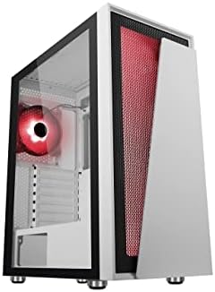 DiYPC IDX1-W-ARGB Aço branco / vidro temperado ATX Mid Tower Computer Case com 1 x 120 mm Halo Argb Fan LED pré-instalado