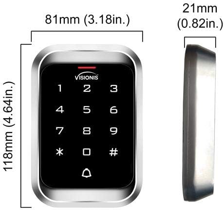 Visionis FPC-5112 Duas portas Controle de acesso Supera a porta de 1200 lbs de 1200 libras com trava eletromagnética com Vis-3000 IP68