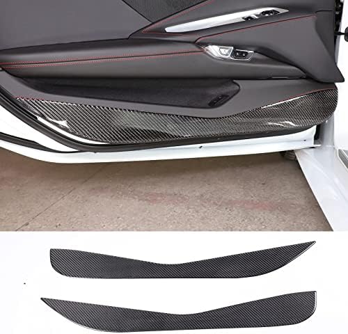 CHEAYAR SOFT 3D 3D real fibra de carbono Painel de porta interior Trimestão Anti Kit Kit compatível com Corvette C8 Stingray Z06