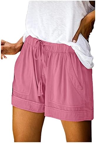 Shorts atléticos para mulheres de verão parado de cordão aconchegante Solid Solid Spring Spring Sport Casual Casual Plus Size