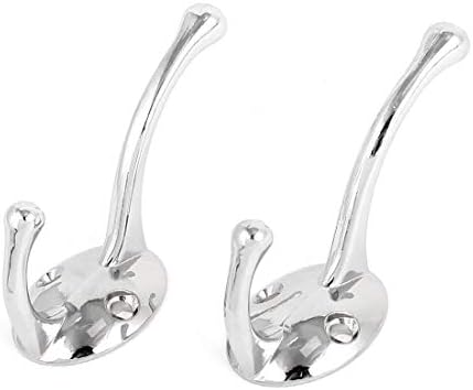 Nova porta do banheiro LON0167 Mount Mount Mount Casal confiável Eficácia Roupa de toalha Liga Double Hooks Cabides 2pcs