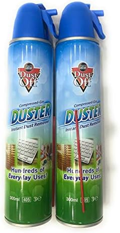 Dust-off DSXLPW Duster de gás comprimido descartável, latas de 10 onças, 2/pacote