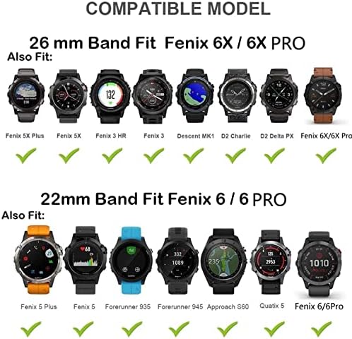 Bandkit 26 22mm Oficial do mesmo parágrafo Straps de silicone Band para Garmin Fenix ​​6x 6 6s Pro 5x 5 5s mais hr Strap