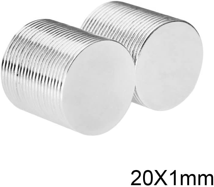 Cfbjfq 10/20/50/10/200pcs 20x1 ímãs de terras raras ímãs 20x1mm ímã redondo 20mmx1mm frigoríneos de neodímio de neodímio permanente