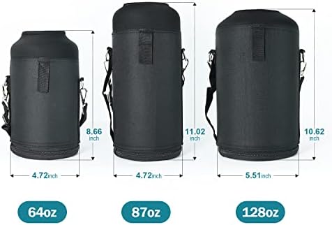 Bolsa de garrafas de água Buzio, bolsa de transporte por 64 onças de 87 onças de 128 onças - carregue, proteja e isole