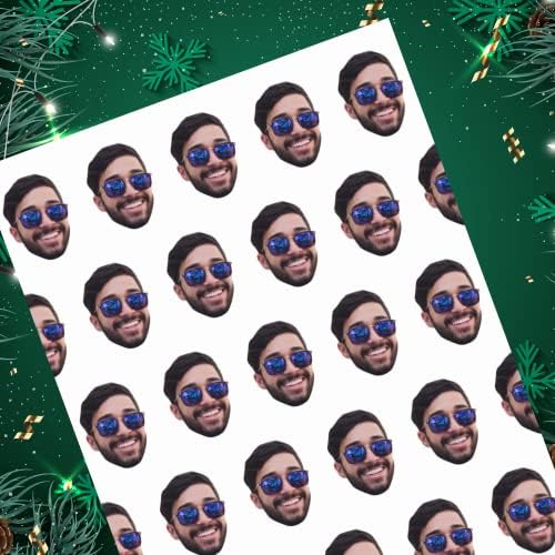 Papel de embrulho de presente de Natal personalizado para férias em família Foto personalizada em papel de embrulho para vovó avô