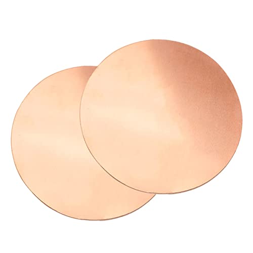 Tynox 2 pcs 18gauge Placa redonda de cobre pura 6 diâmetro × 0,04 Folha de metal de cobre T2 para artesanato