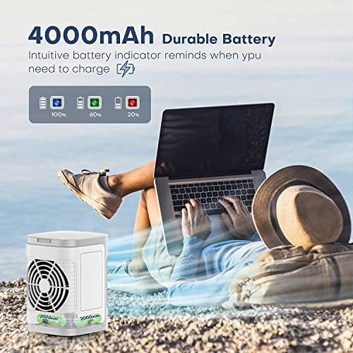 Pacote de ar condicionado portátil com mini refrigerador de ar