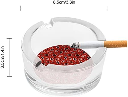 Padrão de Paisley vermelho escuro Padrão de vidro redondo moderno bandeja de cinzas portáteis Cigarros de charutos de