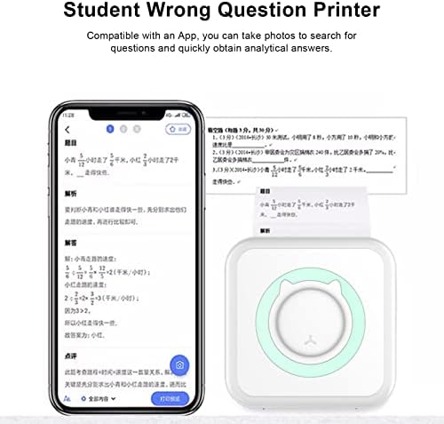 Impressora de bolso shanrya sem fio, mini impressora térmica de serviço longo, conveniente para usar para notas de