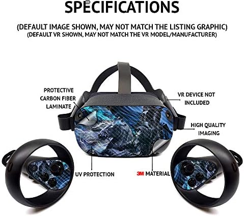 Mighty Skins Mightyskins Fibra de carbono Compatível com Oculus Quest 2 - Vidro de vitral | Acabamento protetor de fibra