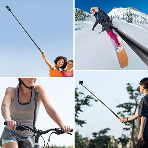 47,64 Câmeras de ação Selfie Stick Extendível para câmera esportiva Insta360, pólo de extensão invisível de vlogging selfie