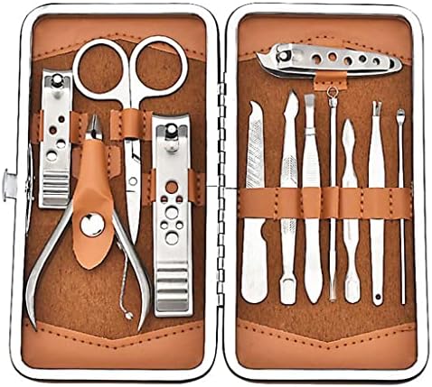 Xmtxzym tesouras Clippers de unhas Conjunto de aço inoxidável 12 pedaços de cortador de unhas Ferramentas de pedicure