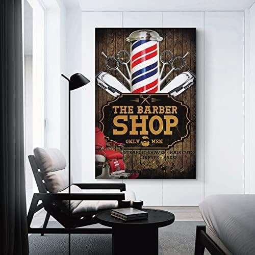 Retro Hairdresser Tattoo Patter Poster barbeiro Decoração de barbas ferramentas de barbeiro de barbear tela de parede