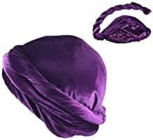 Tudo de todos os lugares Velvet Durag Satin forred Turban para homens