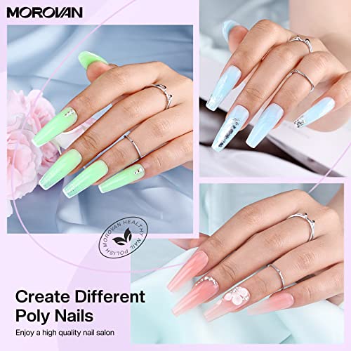 Kit de unhas de gel de Morovan Poly - kit profissional de gel de unha poli com broca e lâmpada UV Kit de extensão de unhas de gel