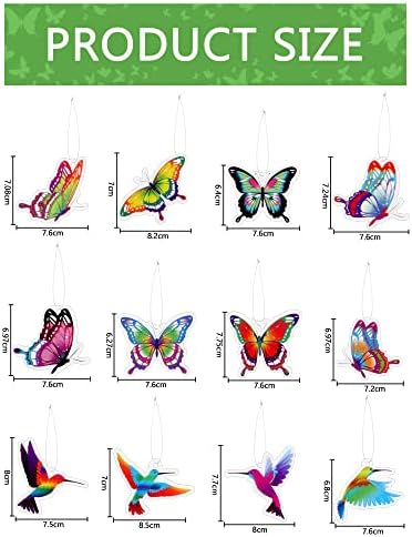 TALLEW 24 PCS Carrofadores de carros para mulheres meninas 12 estilos 3 aromas Butterfly e Bird Shape