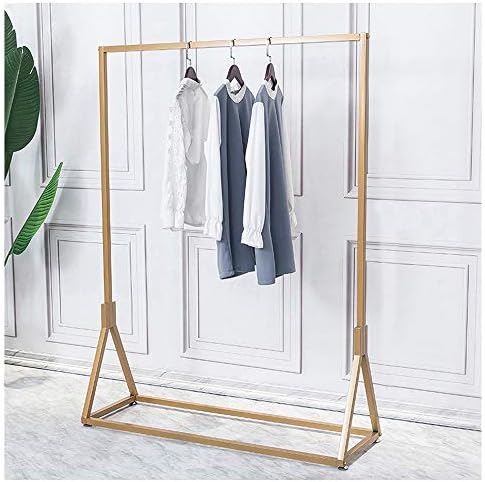 Rail de vestuário sólido de ferro, trilho de roupas em piso, com forte, durável / dourado / 160cm