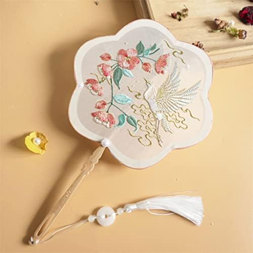 JKUYWX Fã de Fã de Fã de Bordado de Estilo Chinês com estilo antigo, manusel de peste de peste chinesa Cheongsam Dance Hand Fan