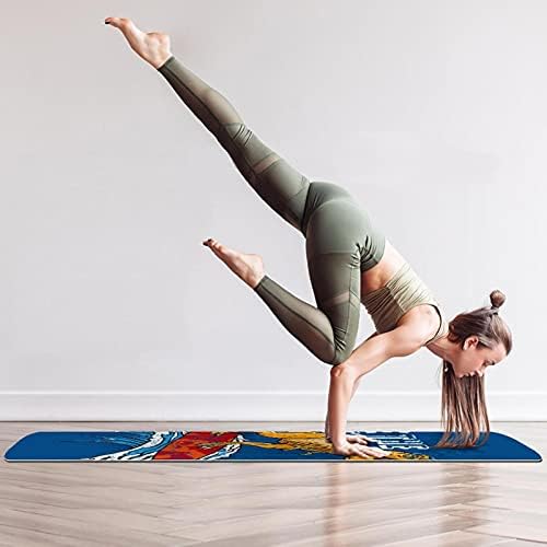 Yoga Mat Dinosaur Blue Pattern Eco Friendly Non Slip Fitness Exercition tapete para pilates e exercícios de piso