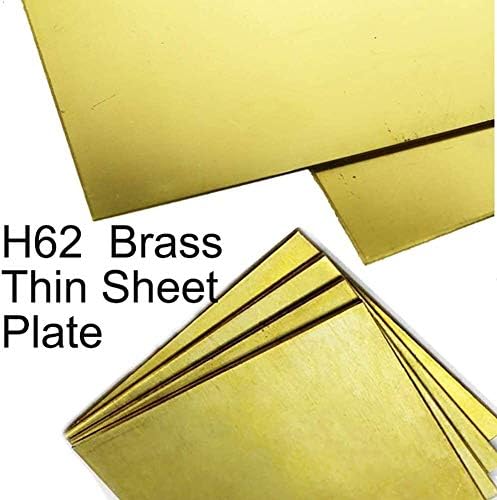Placa de latão Haoktsb H62 Folha de estoque de bronze Folha de folha plana Metais de percisão Espessura 0,8 mm 1pcs