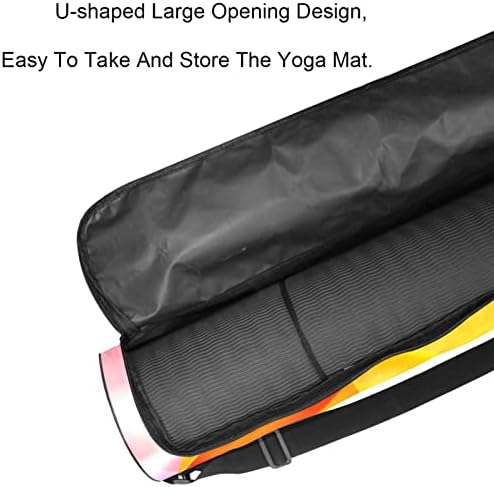 Portador de bolsa de tapete de ioga com alça de ombro ajustável, padrão de balão colorido em aquarela, 6,7x33.9in/17x86