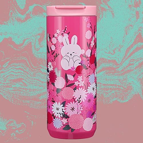 Starbucks 2023 Pink Lunar Ano Novo do coelho/coelho de 12 onças Vacuum Isoled Tumbler