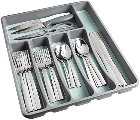 Bandeja do organizador de talheres da gaveta de cozinha simples - suporte de talheres pequenos e utensílios de 6 slot - Organizador