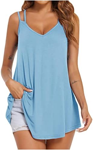 Adolescente meninas adolescentes mangas brunch de algodão Cami Camisole Tank Basic Loose Fit Top Secort Camisa Vneck Camisa