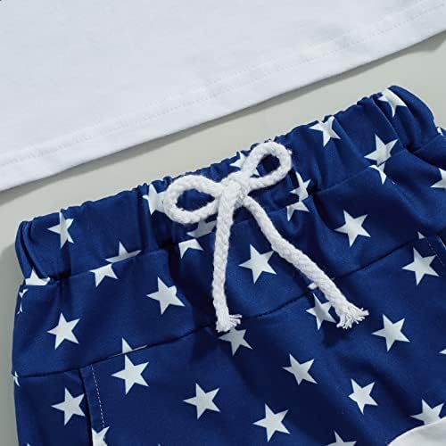 Pengnight 4 de julho de menino de menino de menino de roupa impressão de t-shirt top shorts estampados de bandeira americana