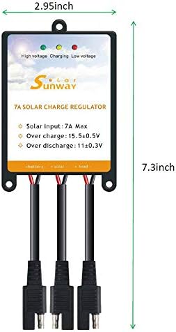 Sunway Solar Painéis Controlador de Carga 12V Regulador de bateria 7a para proteção segura do carregador de bateria de