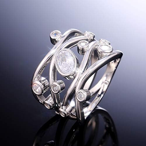 Mulheres anel de moda de moda de cobre elegante anel de casamento para mulheres jóias gemias simuladas anéis de noivado de diamante