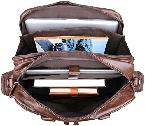 Bortes loyofun para homens 15,6 polegadas de couro para laptop Messenger Bags Bag Satchel Bolsa da faculdade