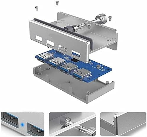 KJHD Alumínio 4 Porta Multifuncional USB 3.0 CLIP CUMP