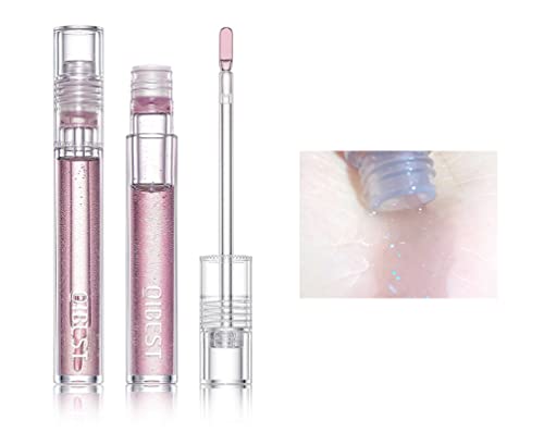 Yxixi Shimmer Lip Glitter Lipstick com acabamento espelhado hidratante duradouro e redução de linhas finas lixo lipse ladrões rachados