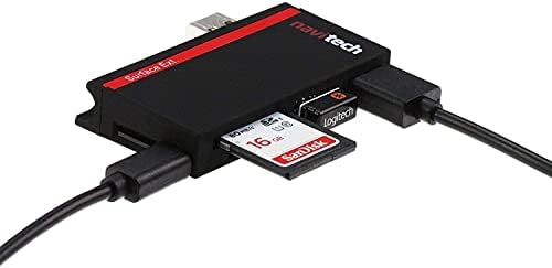 Navitech 2 em 1 laptop/tablet USB 3.0/2.0 Adaptador de hub/micro USB Entrada com SD/micro sd leitor de cartão compatível