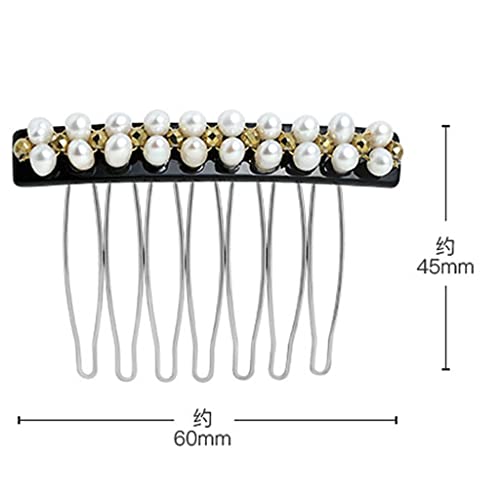 Quesheng sete dentes pente de cabelo inseriu pente bang pente pente feminino de estilo pérola antiga pente invertida