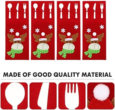 Mesa de casamento Decoração de talheres de Natal Titulares de talheres: 4pcs Red Knives Forks Spuoons Storage Tableware Bolsa