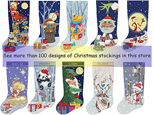 Cross Stitch Patterns meias de Natal, Moderno personalizado Countado Easy Holiday meias diy, fofo design de rosto smiley