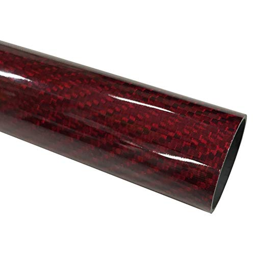 Karbxon - tubo de fibra de carbono - vermelho - 25 mm x 23mm x 1000 mm - hastes de fibra de carbono ocas - tubos de carbono
